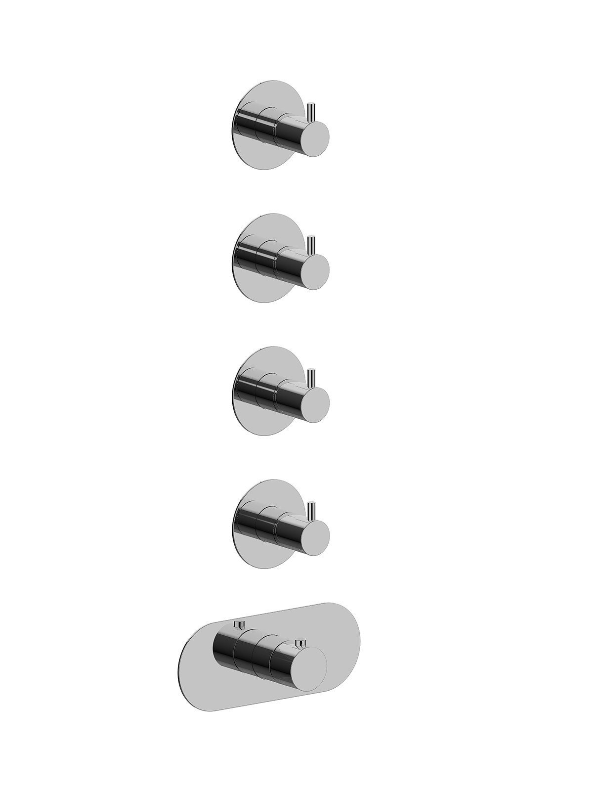 Solo parte exterior distribuidor termostático ducha 4 vías empot