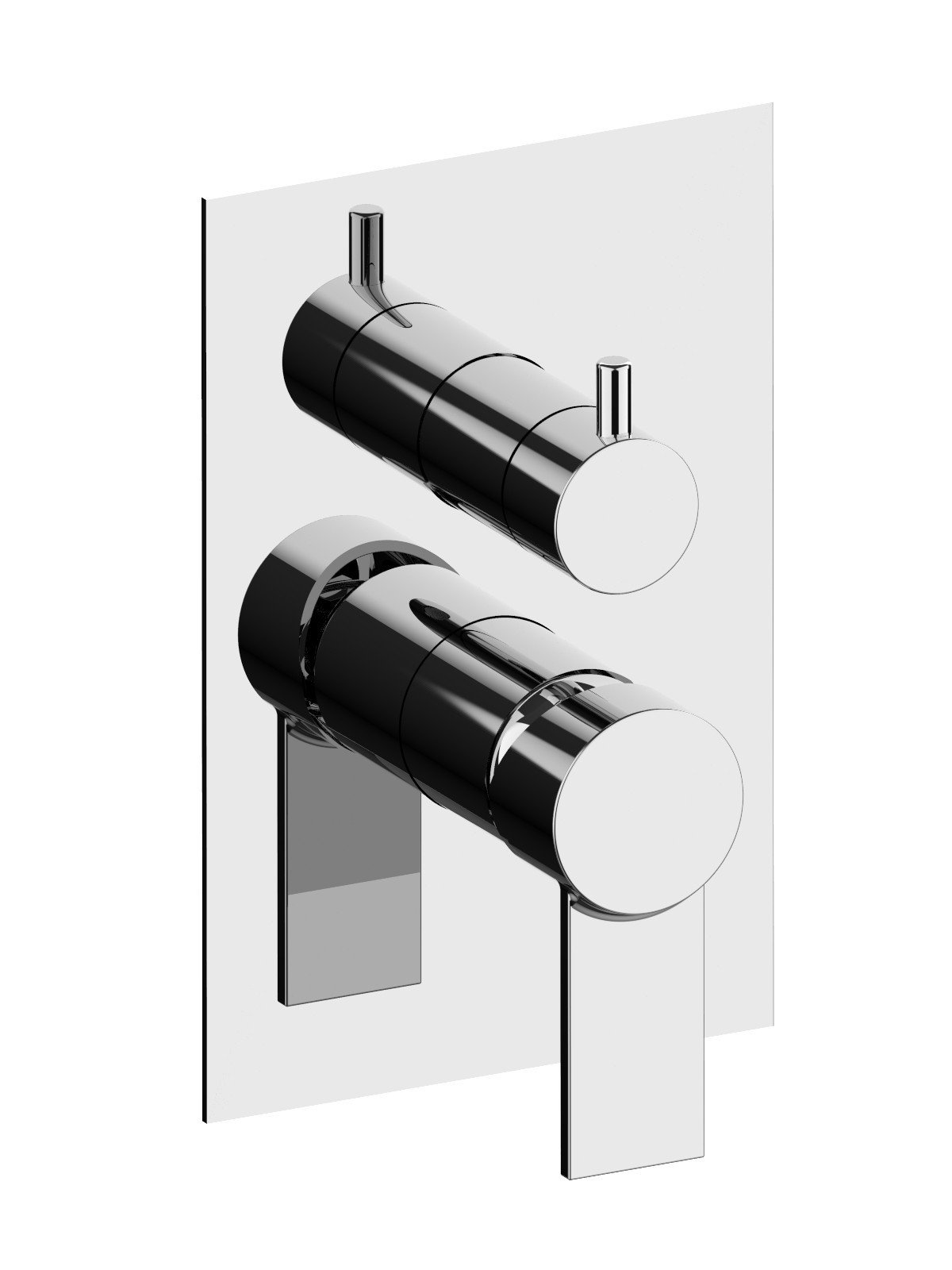 Parte exterior monomando 2 vias con inversor, plancha de latón